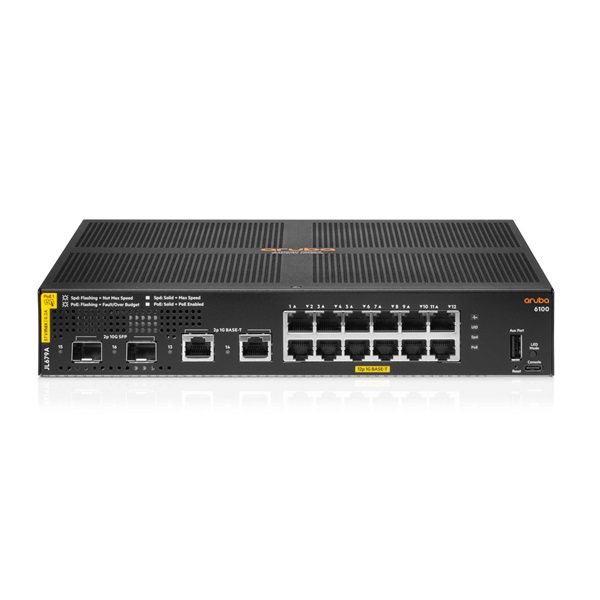 Aruba 6100 12G CL4 2SFP+ PoE Switch