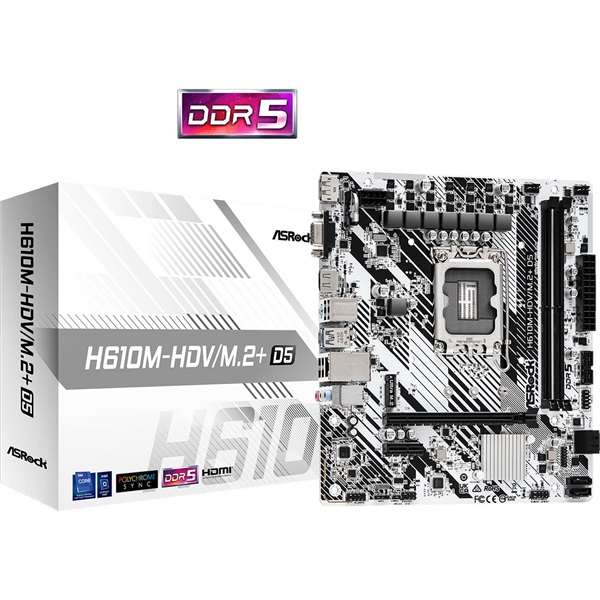 Asrock H610M-HDV/M.2+ D5 Intel H610 LGA1700 mATX alaplap