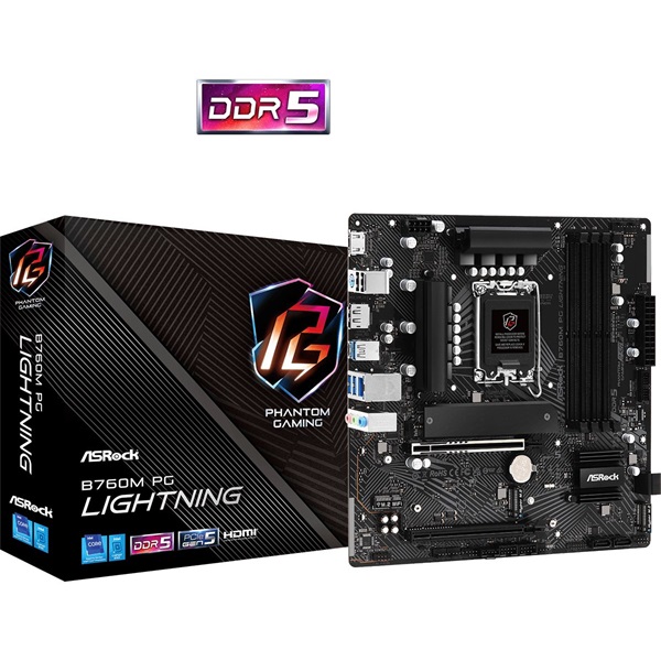 Asrock PG LIGHTNING Intel B760M LGA1700 mATX alaplap