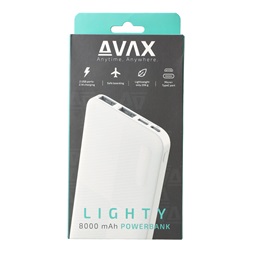 Avax PB103W LIGHTY 8000mAh fehér power bank