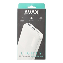 Avax PB201W LIGHTY 20000mAh fehér power bank