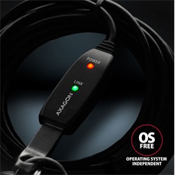 Axagon ADR-215 15m USB 2.0 A apa - anya aktív repeater kábel