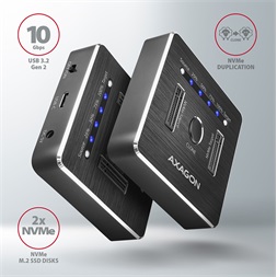 Axagon ADSA-M2C USB-C 3.2 M.2 fekete dual dokkoló állomás