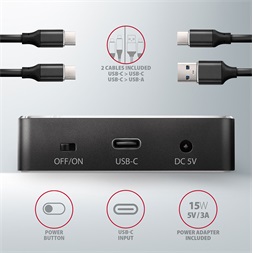 Axagon ADSA-M2C USB-C 3.2 M.2 fekete dual dokkoló állomás