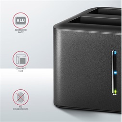 Axagon ADSA-D25 USB 3.2 Gen1 SATA fekete dual dokkoló állomás