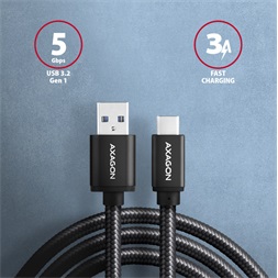 Axagon BUCM3-AM10AB USB-C 3.2 Gen 1 -  USB-A 1 m fekete kábel