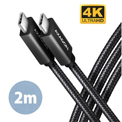 Axagon BUCM32-CM20AB USB-C 3.2 Gen 2 -  USB-C 2 m fekete kábel