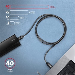 Axagon BUCM4X-CM10AB NewGEN+ 1m USB-C <> USB-C 4 Gen 3x2 / 240W kábel