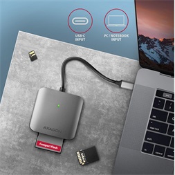 Axagon CRE-S3C USB-C 3.2 SD/microSD/CF külső kártyaolvasó