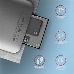 Axagon CRE-S3 USB-A 3.2 SD/microSD/CF külső kártyaolvasó