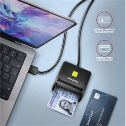 Axagon CRE-SM3SD USB Smart card & SD/microSD/SIM card FlatReader okos kártyaolvasó