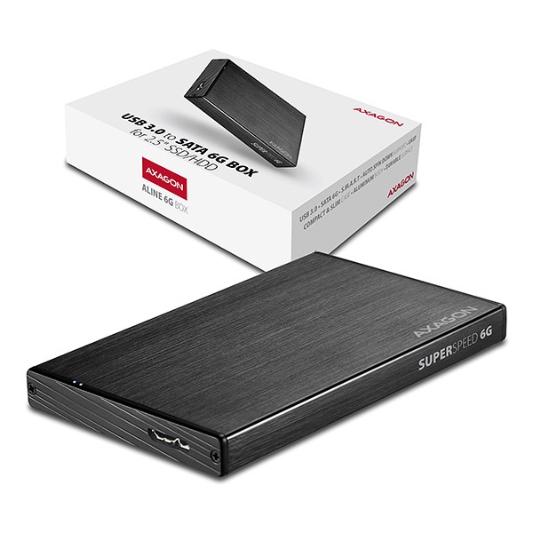 Axagon EE25-XA6 USB 3.0 fekete külső alumínium HDD/SSD ház