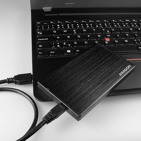 Axagon EE25-XA USB 2.0 fekete külső alumínium HDD/SSD ház