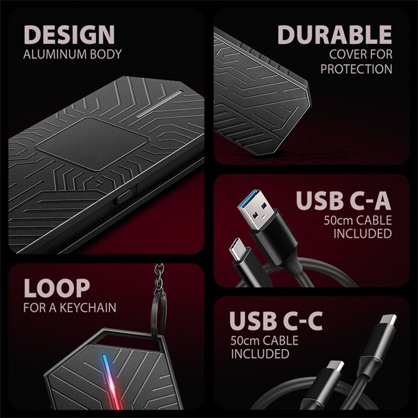 Axagon EEM2-GAM USB-C 10Gbps - M.2 NVMe & SATA külső SSD ház