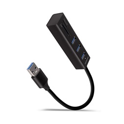 Axagon HMA-CR3A 3 portos USB3.2. Gen 2 fekete HUB kártyaolvasóval