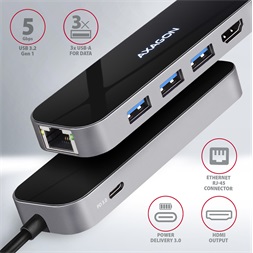 Axagon HMC-6GL SUPERSPEED USB-C COMBO 6IN1 HUB