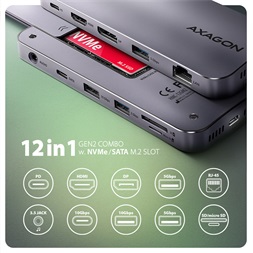 Axagon HMC-12GM2 12in1 USB HUB