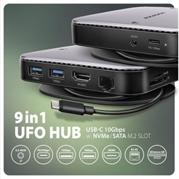 Axagon HMC-UFO USB-C 10Gbps UFO 9in1 hub