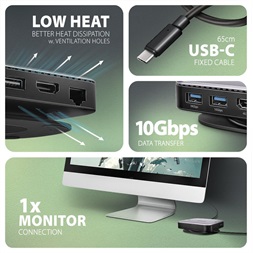 Axagon HMC-UFO USB-C 10Gbps UFO 9in1 hub