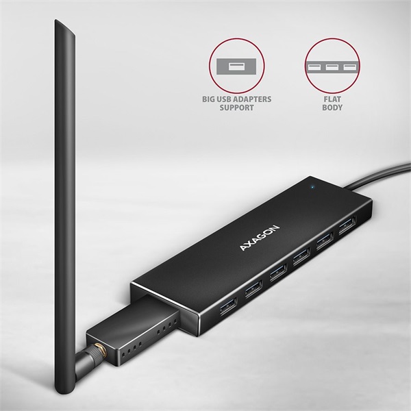 Axagon HUE-F7C SuperSpeed USB-C FLAT CHARGING hub