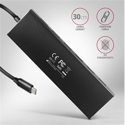 Axagon HUE-F7C SuperSpeed USB-C FLAT CHARGING hub