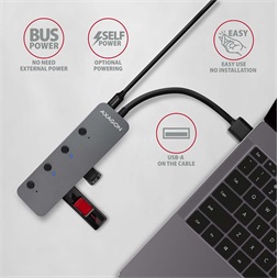 Axagon HUE-MSA 4 portos USB3.0 switch HUB