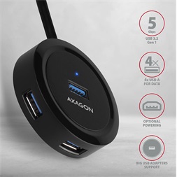 Axagon HUE-P1A 4 portos USB3.0 kör HUB