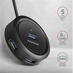 Axagon HUE-P1C SuperSpeed USB-C ROUND hub