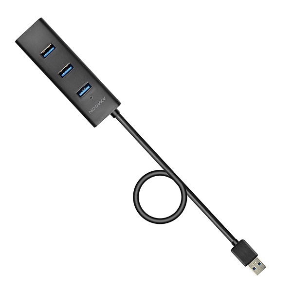 Axagon HUE-S2BL 4 portos USB3.0 gyorstöltő hosszú kábeles HUB