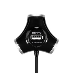 Axagon HUE-X3B Trinity 4 portos USB2.0 hosszú kábeles fekete HUB