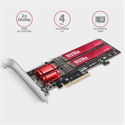 Axagon PCEM2-ND PCI-Express - NVME+M-key/dataswitch/SP/LP M.2 adapter