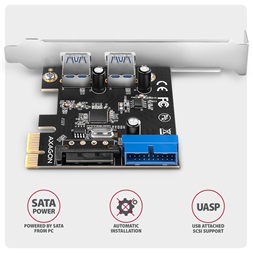 Axagon PCEU-232RS 2x külső + 2x belső USB 5Gbps PCI-Express kártya