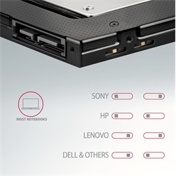 Axagon RSS-CD09 2,5" SATA SSD/HDD caddy optikai meghajtó beépítő keret