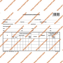 B.18-50 A5 fekvő "Szabadságnyilvántartás" nyomtatvány