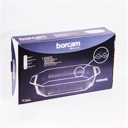 BORCAM hatszögletű hőálló üvegedény fogóval 2.750ml, 361*210*64mm 