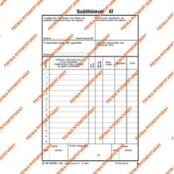 B.10-70/V/S A5 25x6lapos álló "Szállítólevél" tömbös nyomtatvány