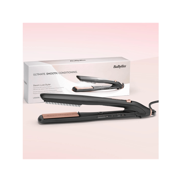 BaByliss ST596E Steam Lux Styler titánium-kerámialapos fekete-rose gold hajsimító