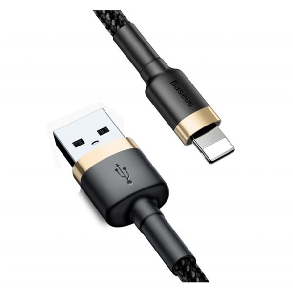 Baseus CALKLF-RV1 Cafule 3m USB/Lightning arany-fekete adat és töltőkábel