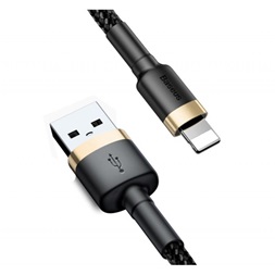 Baseus CALKLF-RV1 Cafule 3m USB/Lightning arany-fekete adat és töltőkábel