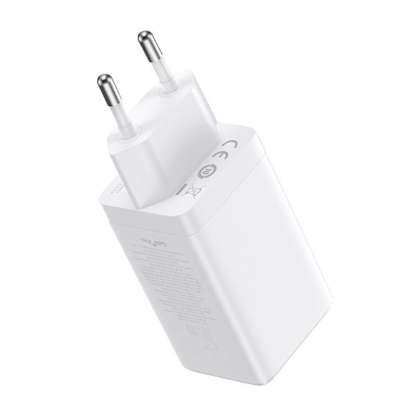 Baseus CCGP120202 GaN5 Pro 65W 2xUSB C/USB fehér töltő