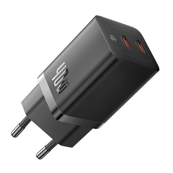 Baseus CCGP180101 GaN5 40W fekete hálózati töltő adapter