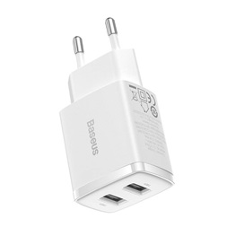 Baseus CCXJ010202 Compact 10,5W 2xUSB fehér gyorstöltő