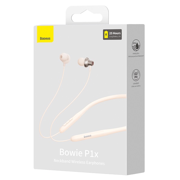 Baseus NGPB010002 Bowie P1x In-ear Neckband vezeték nélküli Bluetooth fehér fülhallgató