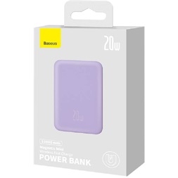 Baseus P10059001513-00 Mini Air 10000mAh 20W mágneses lila power bank