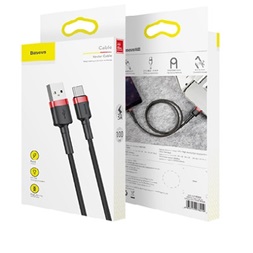 Baseus cafule USB C típusú 3A 1M CATKLF-B09 fekete-Vörös kábel