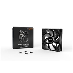 Be Quiet! Cooler 12cm - PURE WINGS 3 120mm PWM (1600rpm, 25,5dB, fekete)