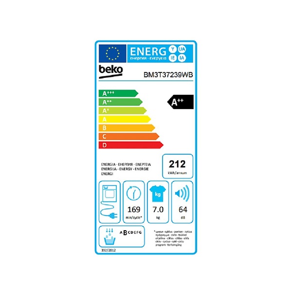 Beko BM3T37239WB 7 kg hőszivattyús szárítógép