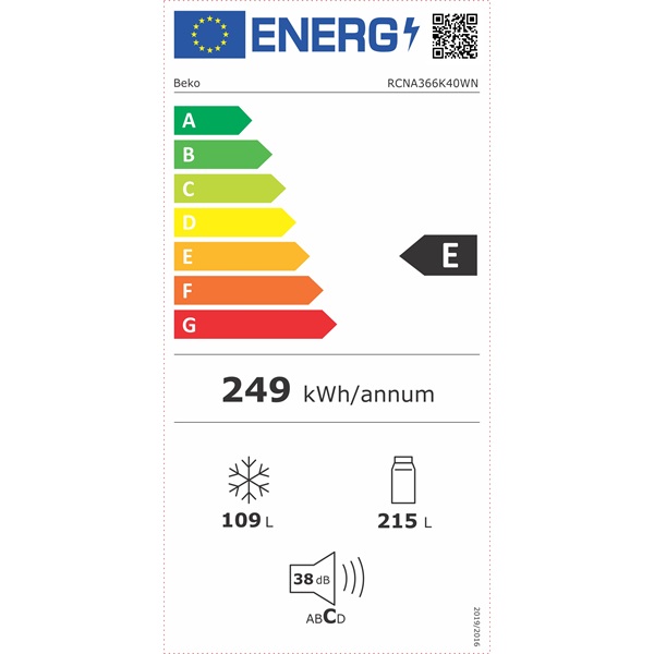 Beko RCNA 366K40WN alulfagyasztós hűtőszekrény