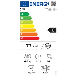 Beko WUE 6512 XWST keskeny 6 kg elöltöltős mosógép