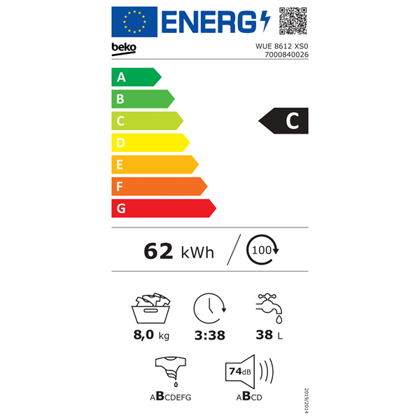 Beko WUE 8612 XS0 8 kg elöltöltős mosógép